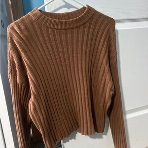 American Eagle Ribbed Brown Sweater